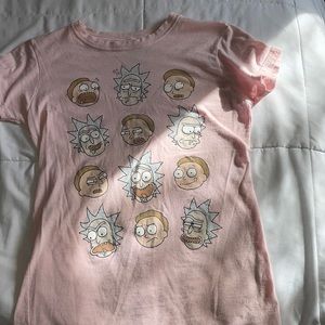 Hot Topic, Rick and Morty t shirt, pink, medium